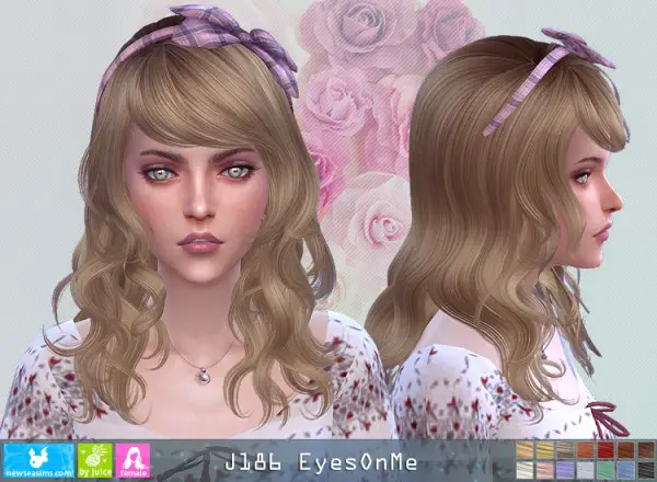 NewSea: J186 Eyes One Me Hair for Sims 4