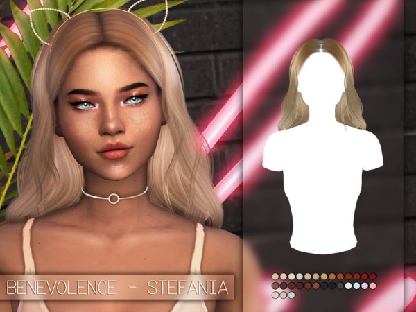 The Sims Resource: Stefania Hair Retextured by Benevolence c for Sims 4