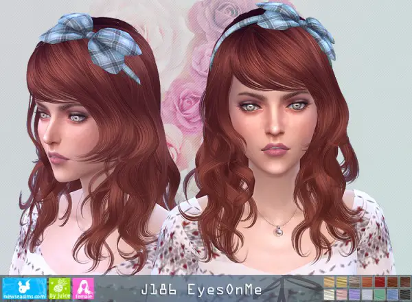 NewSea: J186 Eyes One Me Hair for Sims 4