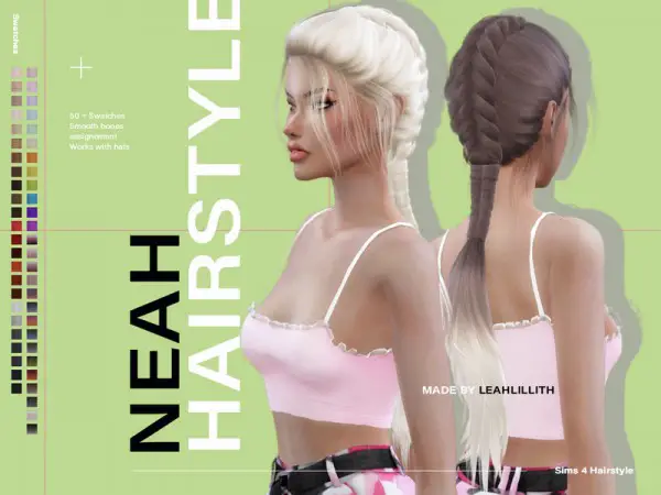 The Sims Resource: Neah Hair by Leah Lillith for Sims 4
