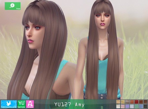 NewSea: YU127 Amy hair for Sims 4