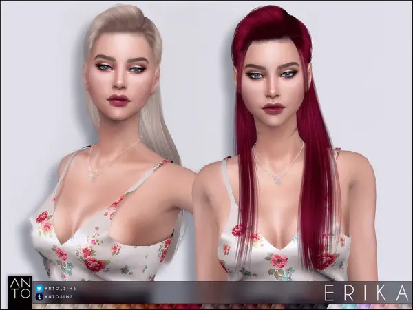 The Sims Resource: Erika Hair by Anto for Sims 4