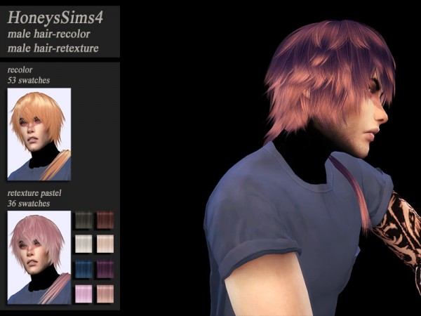 The Sims Resource: VivianDang`s Ryu Hyun hair retextured for Sims 4