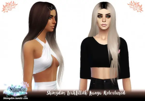 Shimydim: LeahLillith`s Kanya Hair Retextured for Sims 4