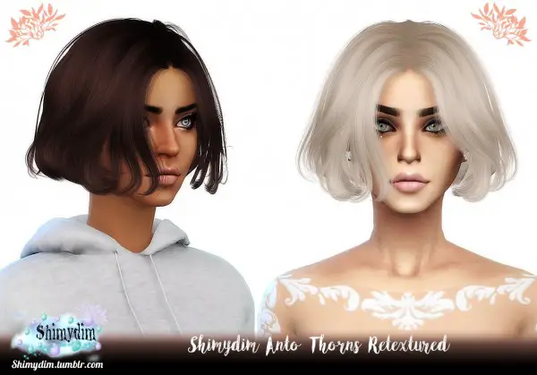 Shimydim: Anto`s Thorns Hair Retextured for Sims 4