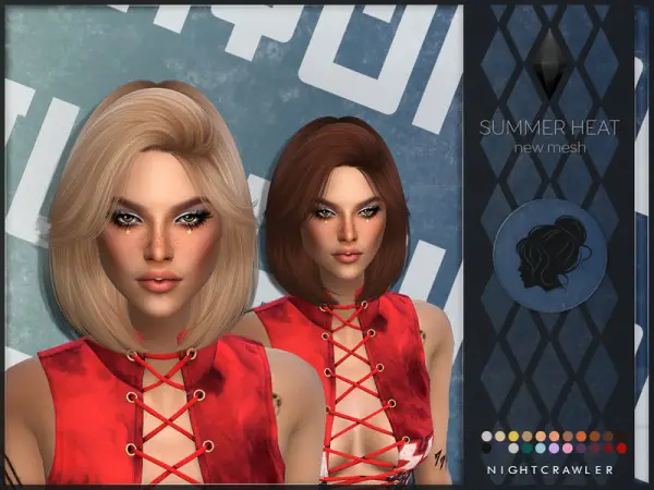 The Sims Resource: Summer Heat Hair by Nightcrawler for Sims 4