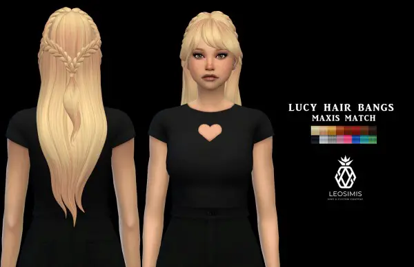 Leo 4 Sims: Lucy Hair Bangs for Sims 4
