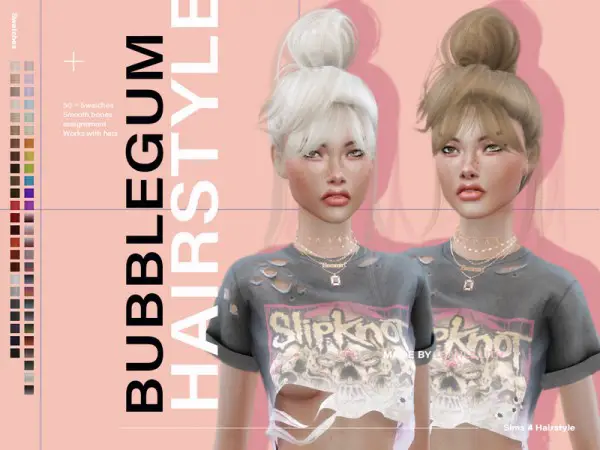 The Sims Resource: Bubblegum Hair by Leah Lillith for Sims 4