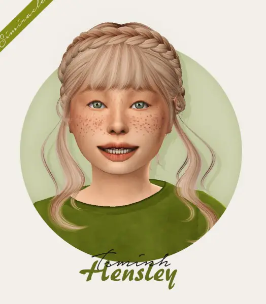 Simiracle: Tsminh`s Hensley hair retextured   kids version for Sims 4