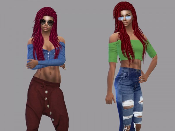 The Sims Resource: Stargirl Hair Dreds Recolored by Teenageeaglerunner for Sims 4