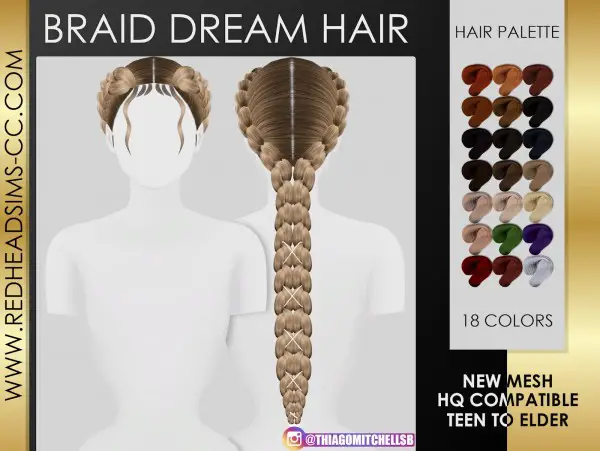 Coupure Electrique: Braid Dream Hair for Sims 4