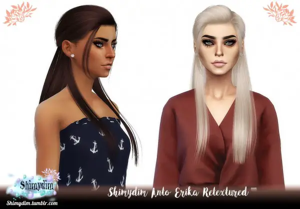Shimydim: Anto`s Erika Hair Retexture for Sims 4
