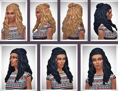 Birksches sims blog: Mid Knot Braids hair for Sims 4