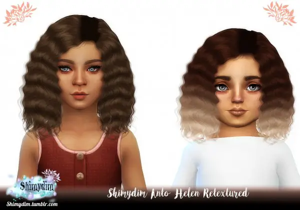 Shimydim: Anto`s Helen Hair Retextured for Sims 4