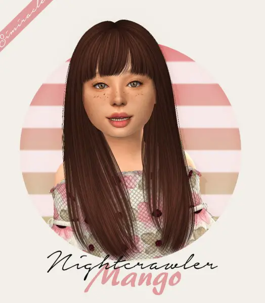 Simiracle: Nightcrawler`s Mango Hair retextured  Kids Version for Sims 4