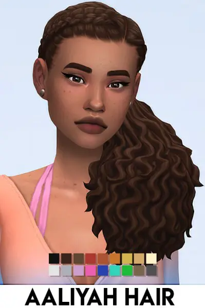 IMVikai: Aaliyah Hair - Sims 4 Hairs