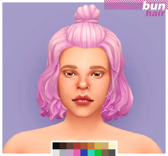 Sims 4 Hairs ~ Cowconuts: Bun hair