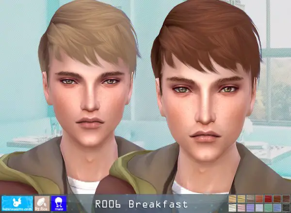 NewSea: R006 Breakfeast Hair for him for Sims 4