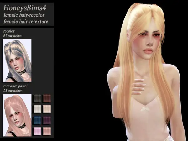 The Sims Resource: Wings OE1125 hair retextured by Jenn Honeydew Hum for Sims 4