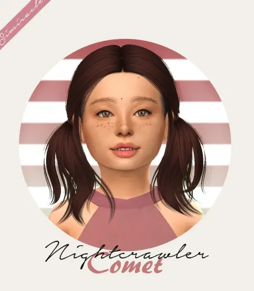 Simiracle: Nightcrawler`s Comet Hair Retextured   Kids Version for Sims 4