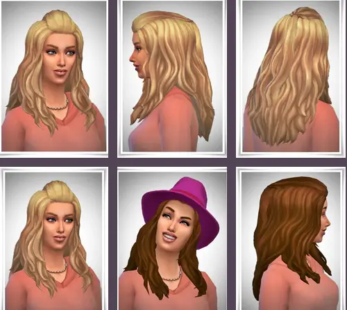 Birksches sims blog: Alice HalfUp Hair for Sims 4