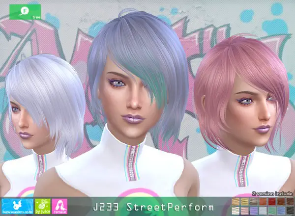 NewSea: J233 Street Perform Hair for Sims 4