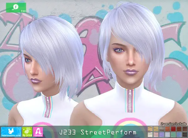 NewSea: J233 Street Perform Hair for Sims 4