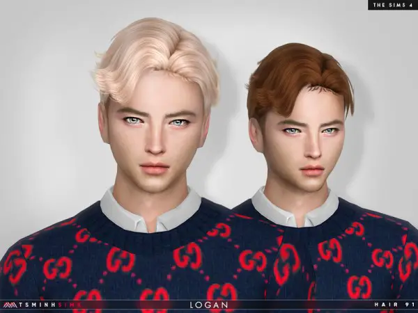The Sims Resource: Logan Hair 91 byTsminhSims for Sims 4