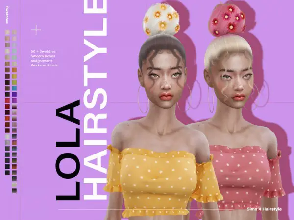 The Sims Resource: Lola Hair by Leah Lillith for Sims 4