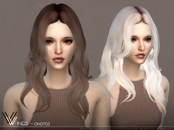 The Sims Resource: WINGS ON0703 hair for Sims 4