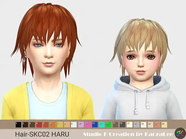 Studio K Creation: SKC02 Haru hair retextured for Sims 4