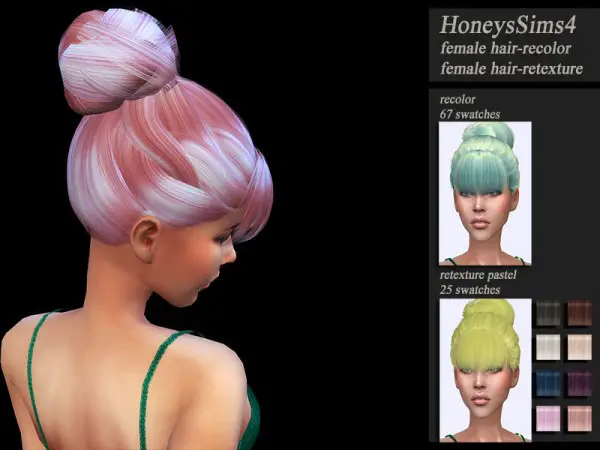 The Sims Resource: Wings OE0714 hair retextured for Sims 4