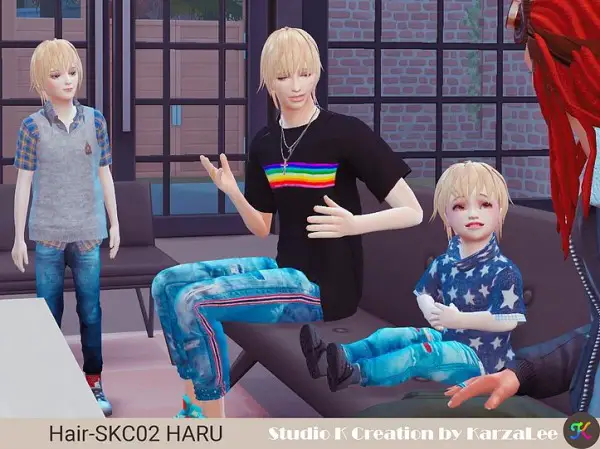 Studio K Creation: SKC02 Haru hair retextured for Sims 4