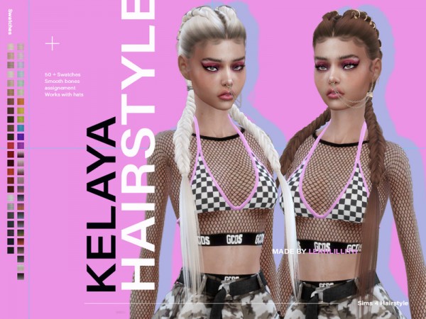 The Sims Resource: Kelaya Hair Set by Leah Lillith for Sims 4