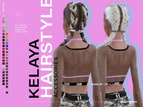 The Sims Resource: Kelaya Hair Set by Leah Lillith for Sims 4