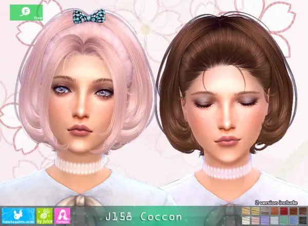 NewSea: J158 Coccon Hair for Sims 4
