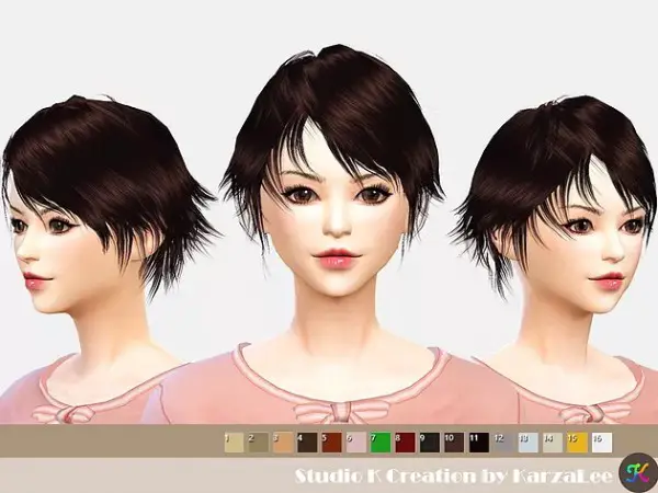 Studio K Creation: Hair SKC01 Nero for Sims 4
