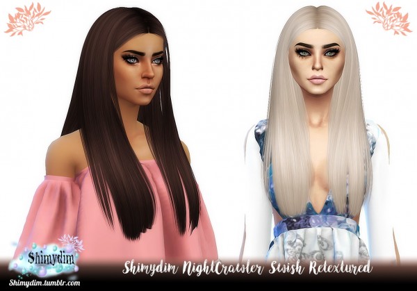 Shimydim: NightCrawler`s Swish Hair Retextured for Sims 4
