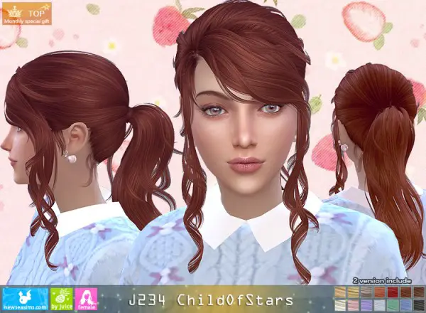 NewSea: J234 Child Of Stars Hair for Sims 4