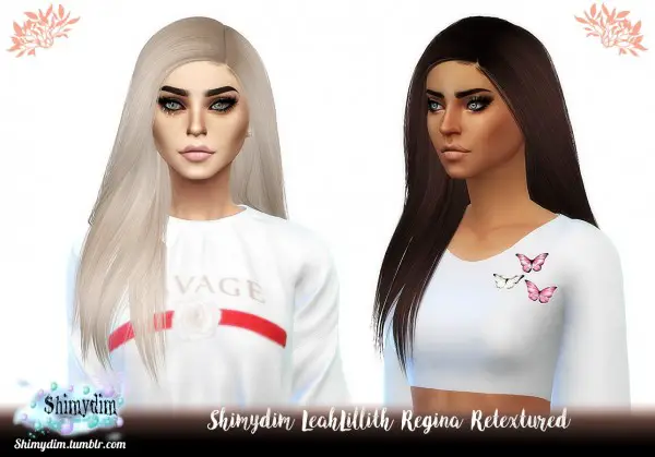 Shimydim: LeahLillith`s Regina hair retextured for Sims 4