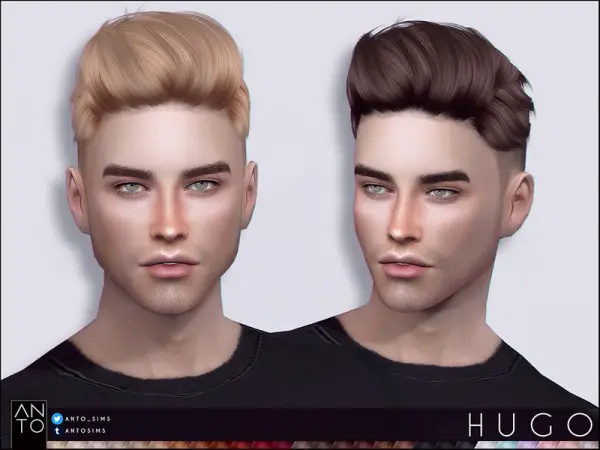 The Sims Resource: Hugo hair by Anto for Sims 4