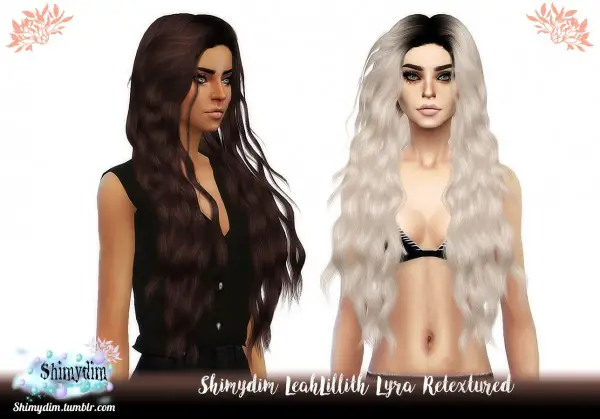 Shimydim: LeahLillith`s Lyra Hair Retextured for Sims 4