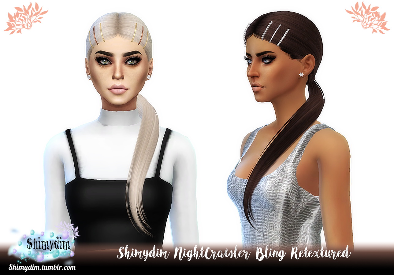 Shimydim Nightcrawler`s Bling Hair Retextured Sims 4 Hairs
