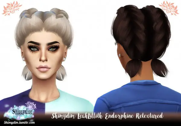 Shimydim Leahlillith`s Endorphine Hair Retextured Sims 4 Hairs