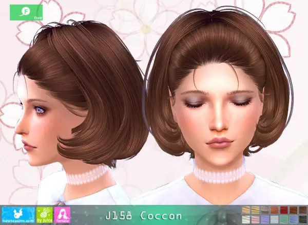 NewSea: J158 Coccon Hair for Sims 4