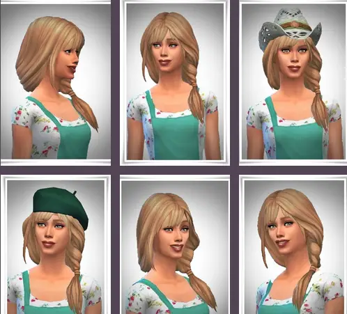 Birksches sims blog: Topsy Tail with Bangs Hair for Sims 4