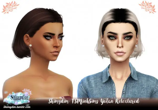 Shimydim: TSMinh`s Yolan hair retexture for Sims 4