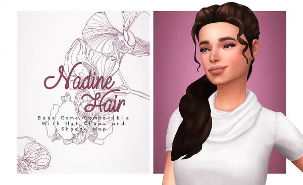 Isjao: Nadine Hair for Sims 4