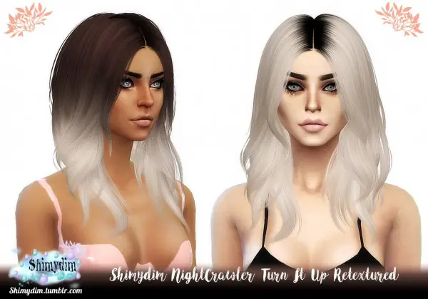 Shimydim: NightCrawler`s Turn It Up Hair Retextured for Sims 4