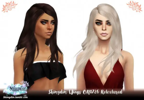 Shimydim: WINGS ON0726 hair retextured for Sims 4